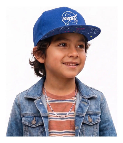 Gorra NASA Licencia Oficial Azul Unitalla Logo Blanco (niño)