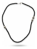 Collar Rolling Stone Licencia Oficial Negro con plata Acero Inoxidable