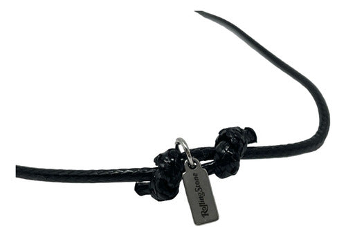 Collar Rolling Stone Licencia Oficial Negro Acero Inoxidable