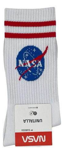 Calcetín NASA Licencia Oficial BLANCO Unitalla Calcetines Comodos