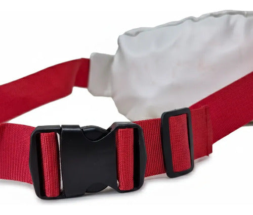 Cangurera Riñonera Coca-cola Oficial 2 Bolsas Ajustable Blanco