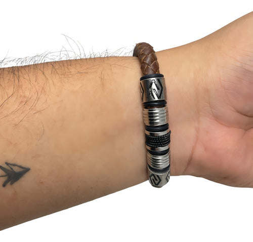 Pulsera Sarosa Café Brazalete Deluxe Skulls Hombre Moda Color