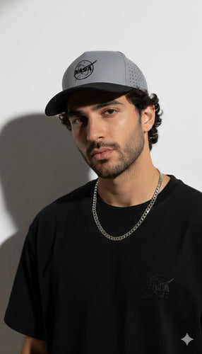 Gorra Oficial Nasa 100% Algodón Bordada Ajustable Unisex Gris Única