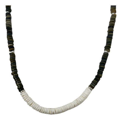 Collar Sarosa De Acero Inoxidable Lux De Moda Para Hombre Color Cuentas