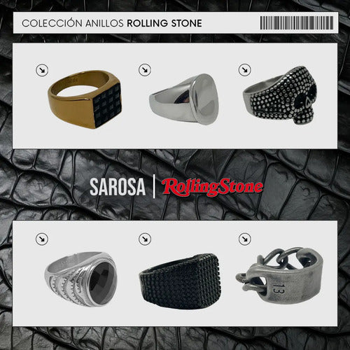 Anillo Rolling Stone Licencia Oficial PLATEADO Acero Inoxidable