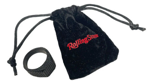 Anillo Rolling Stone Licencia Oficial NEGRO Acero Inoxidable