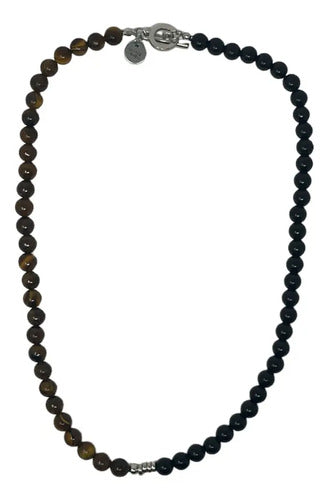 Collar Sarosa De Acero Inoxidable Lux De Moda Para Hombre Color Bolitas