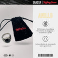 Anillo Rolling Stone Licencia Oficial NEGRO / PLATEADO Acero