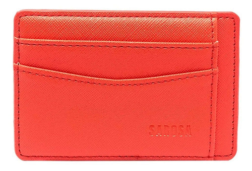 Cartera Sarosa Tarjetero Texturizado Vinipiel Hombre Lux