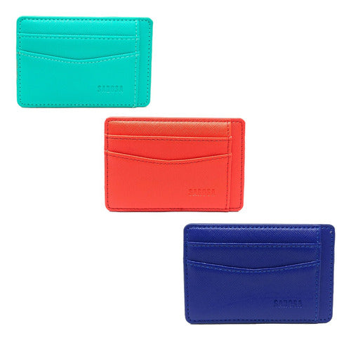 Cartera Sarosa Tarjetero Texturizado Vinipiel Hombre Lux