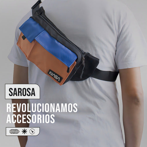 Cangurera Naranja Sarosa Nasa Hombre 5 Compartimentos Nylon Hebilla