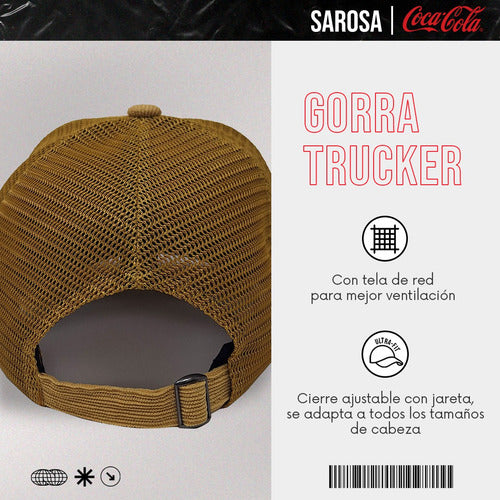 Gorra Trucker De Pana 100% Algodón Unisex Bordado Mostaza Unitalla