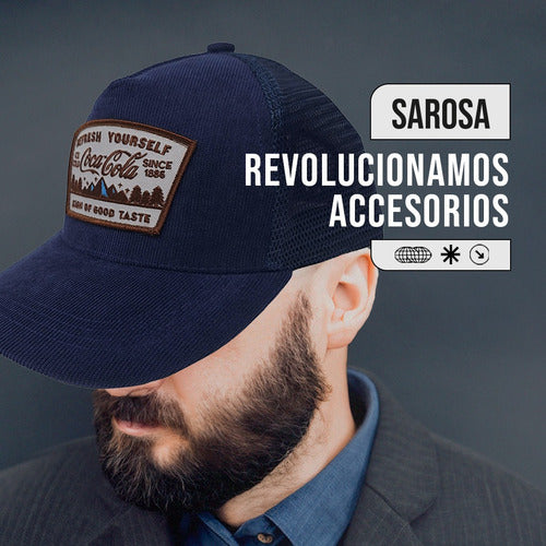 Gorra Coca-Cola Licencia Oficial Azul Unitalla Trucker Pana 100%