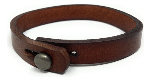 Pulsera Cuero Sintetico Rojo Broche De Tornillo Acero Sarosa