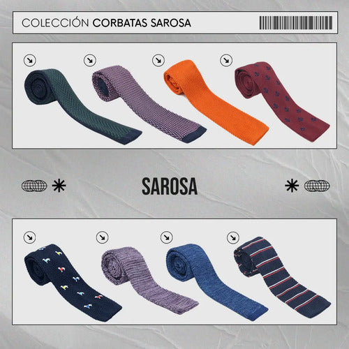 Corbata Vestir Tejida Moda Hombre Poliéster Premium Sarosa