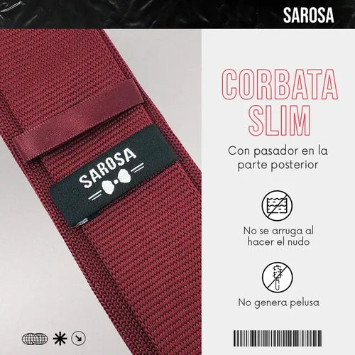 Corbata Vestir Tejida Moda Hombre Poliéster Premium Sarosa