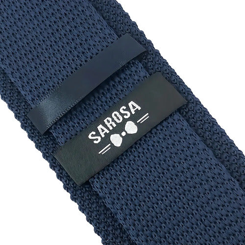 Corbata Sarosa AZUL OSCURO JASPEADO 6cm Slim Marino Poliéster