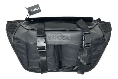 Cangurera Pechera Riñonera Para Hombre Alta Calidad Sarosa Color Negro Diseño De La Tela Liso