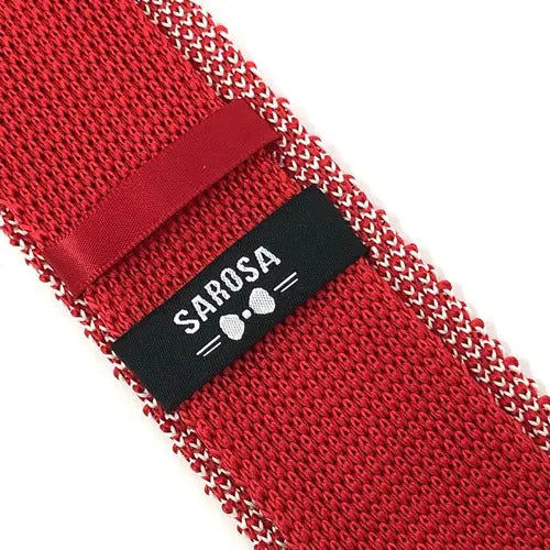 Corbata Tejida Sarosa Slim 6cm Roja Poliéster Premium Hombre Rojo Strong