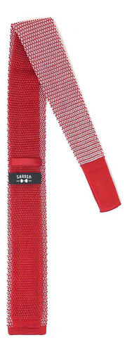 Corbata Tejida Sarosa Slim 6cm Roja Poliéster Premium Hombre Rojo Strong