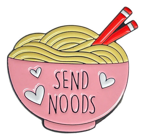 Pin Prendedor Acero Inoxidable Sarosa Diseño Ramen Abstracto Ramen Send Noods